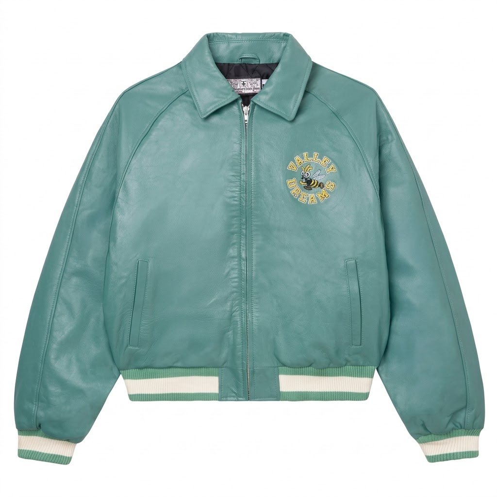 Valley Mascot Bomber Aqua Jacket Valley Mascot Bomber Aqua Jacket
